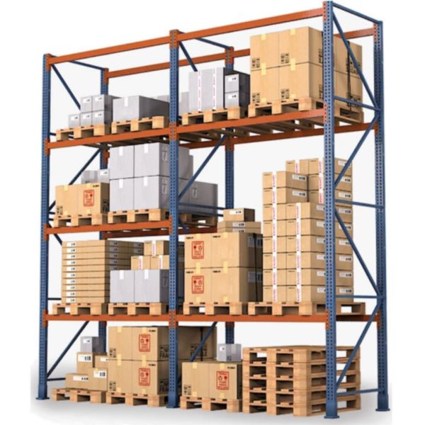 Adjustable Levels Powder Coated Selective Pallet Racking with 4000 kg Load Capacity Warehouse Storage System