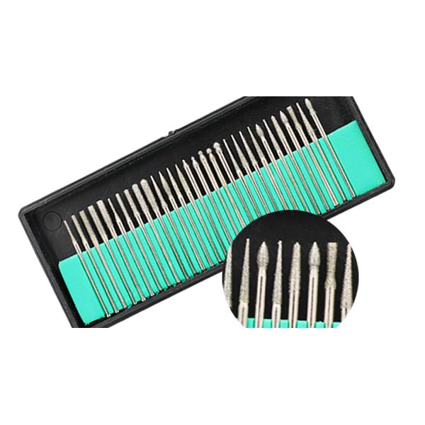 30 pièces accessoires de bijoux outils tête de meulage diamant 2.35mm/3mm