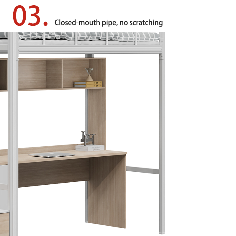 School Dormitory with Bunk Beds, Desks, Storage Space, Stairs, Two Person Iron Frame Bed, Steel Wood Combination