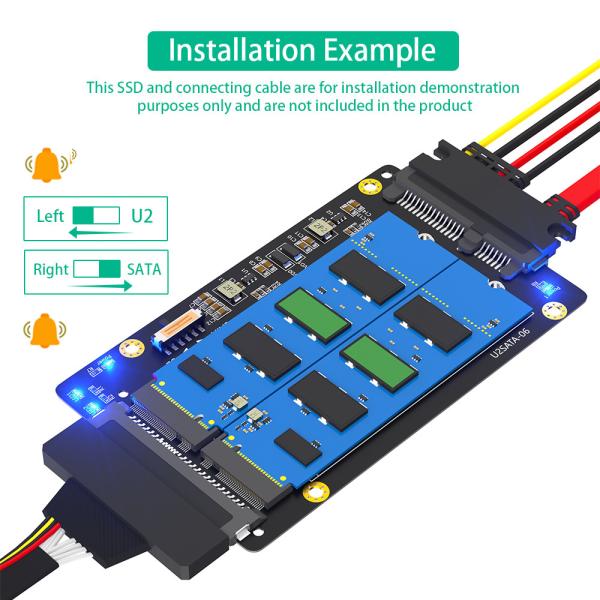 Новая версия 2 в 1 Комбо M.2 ((NGFF) NVME PCI-E SSD к U.2 SFF-8639 & M.2 ((NGFF) SATA SSD к адаптеру SATA