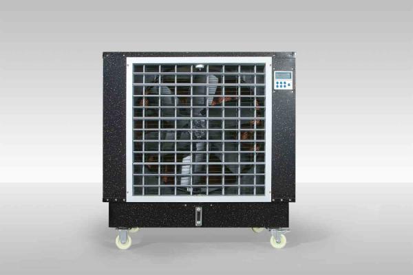 0.37kw Mobile Evaporative Cooler 120L Black Stainless Steel Air Cooler For Workshop