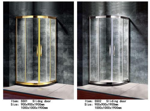 Stainless Steel Frame Shower Door Enclosures Multi Color Sector Shape Anti Bacterial