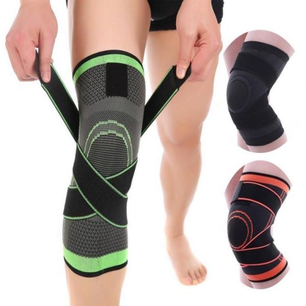 Custom Breathable Nylon Knee Sleeve Support Brace for Adjustable Grey Knee Protection
