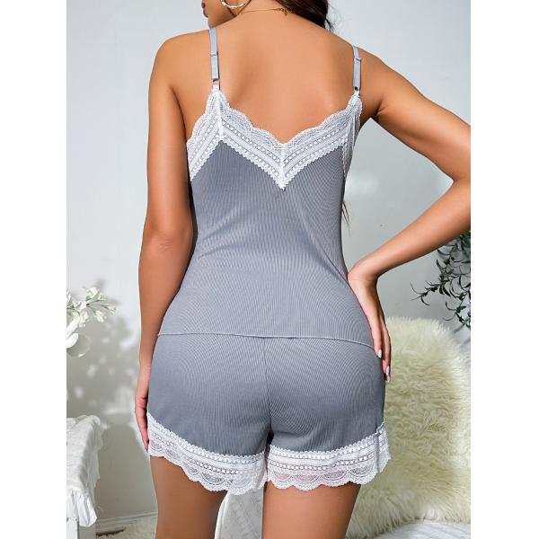 Femmes pyjama ensemble V cou coupe de sommeil lingerie sexy feminine lingerie femmes lingerie sexy