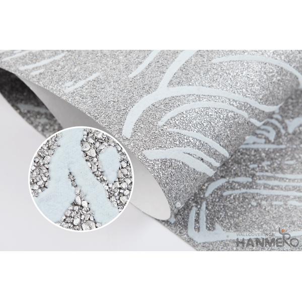 Strippable Plant Fiber Particle Interior Wallpaper 0.53*10M Grey Color