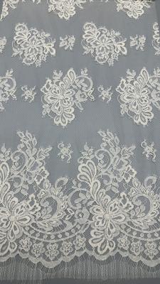 3D Floral Lace Fabric Trim Embroidered Super Comfortable For Wedding Dresses