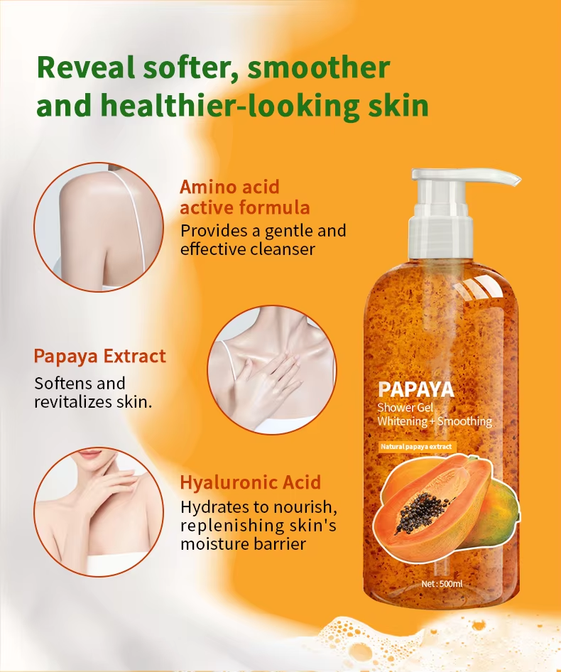 OEM ODM Whitening Smooth Bath Gel With Natural Extracts Custom Ingredients Bath Gel Papaya Whitening Bath Gel
