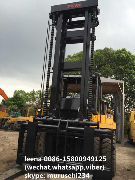 2 Stages Used Tcm Diesel Operated Forklift FD250 Isuzu Engine Ce Passed