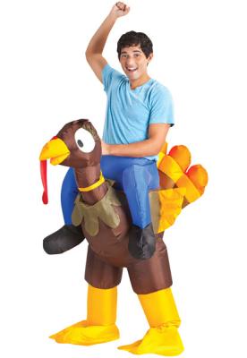 Riding Turkey Rider Adult Inflatable Costumes For Oktoberfest Beer Festival