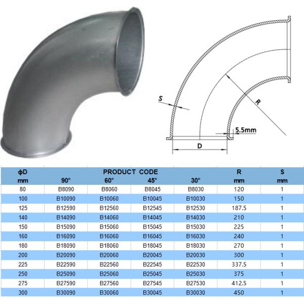 Локоть Hvac оцинкованной жести 150mm 6 дюймов 90 градусов для трубы трубопровода