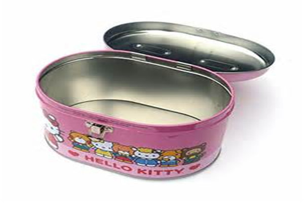 Customized Design Metal Cosmetic Tins Candy Oval Fancy Tin Box With Logo