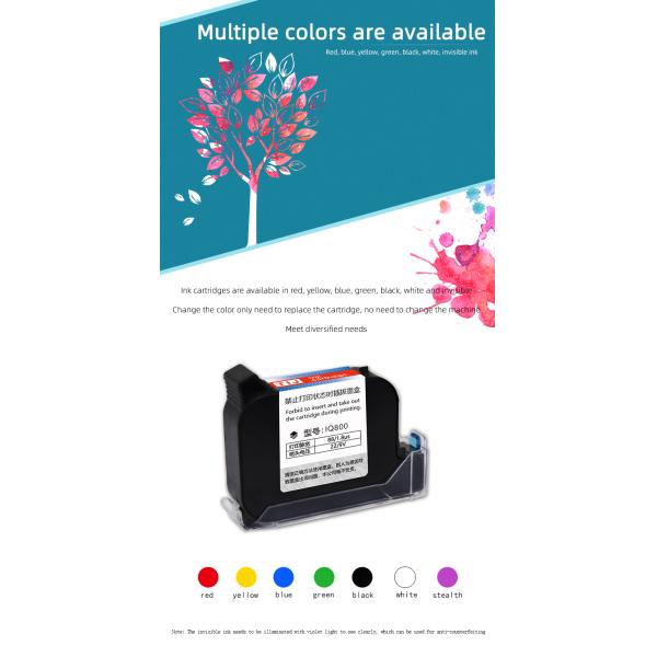 Iq800 Half Inch Inkjet Printer Ink for Printer Coding Date Text Printing Inks Universal Ink Cartridge for Dtf Inkjet Printer