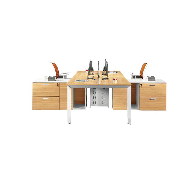 4 Person Office Partition Workstation Project / OEM Accepted Staff Furniture