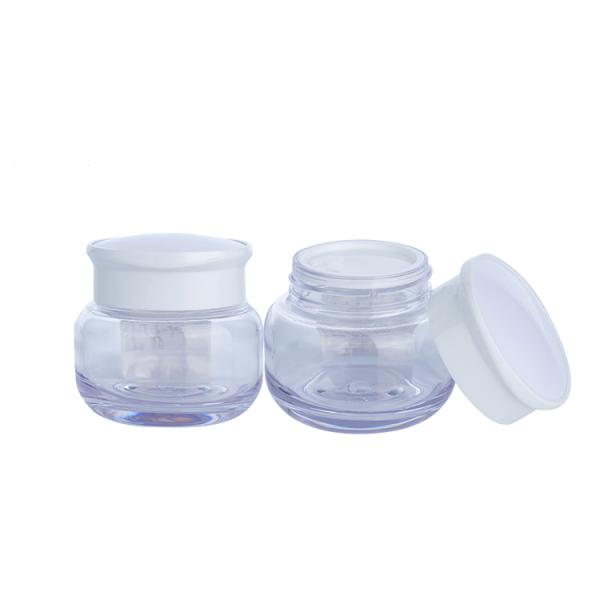 Glass Empty Cream Jar Thick Bottomed