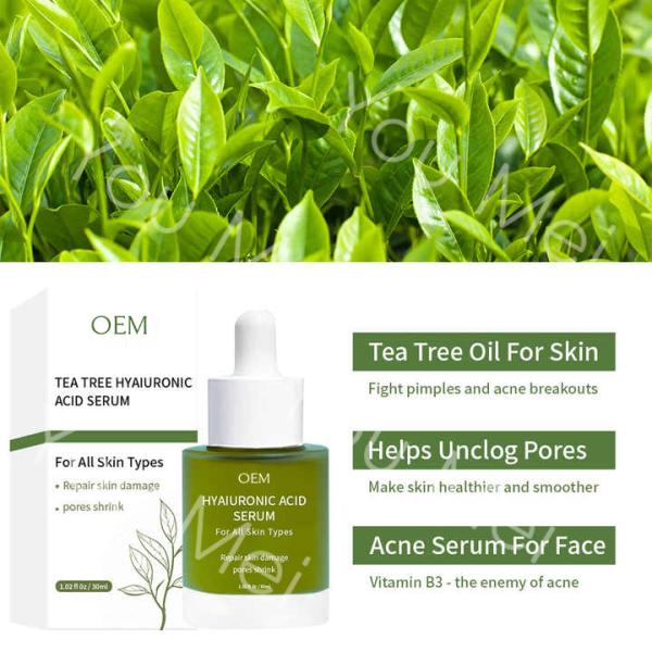 Árbol de té AHA Vitamina E Cuidado de la piel Sero para la hidratación Esencia de manchas negras