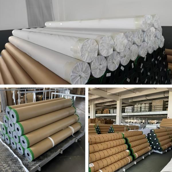 260gm Negro de espalda de bloqueo 100% de tejido de poliéster para textiles publicitarios