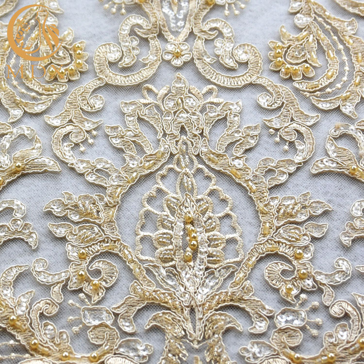 Французская мягкая Handmade ткань шнурка отбортовала нейлон вышивки расстворимый в воде 80%