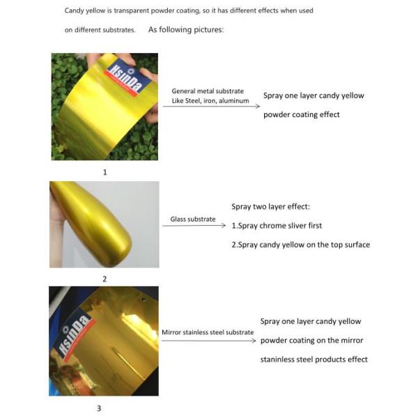 High Gloss Clear Thermoset Powder Coating Advanced Candy Yellow Gold Finish