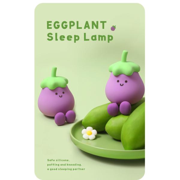 Vegetales pequeñas berenjenas lámparas de silicona USB recargable dormitorio de la cama Pat luces nocturnas para regalos