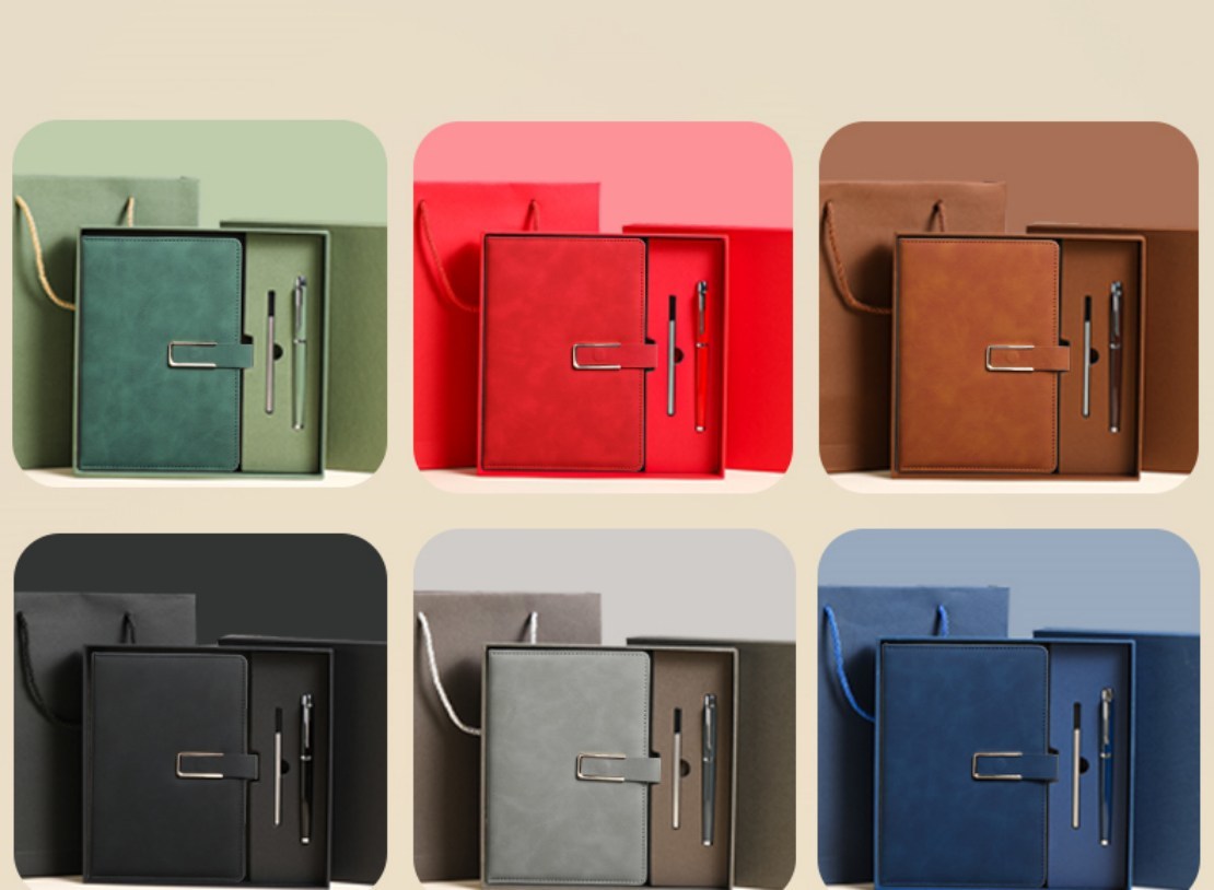 Customizable A5 PU Leather Business Notebook Gift Set, Ideal For Corporate Gifts & Office Planning