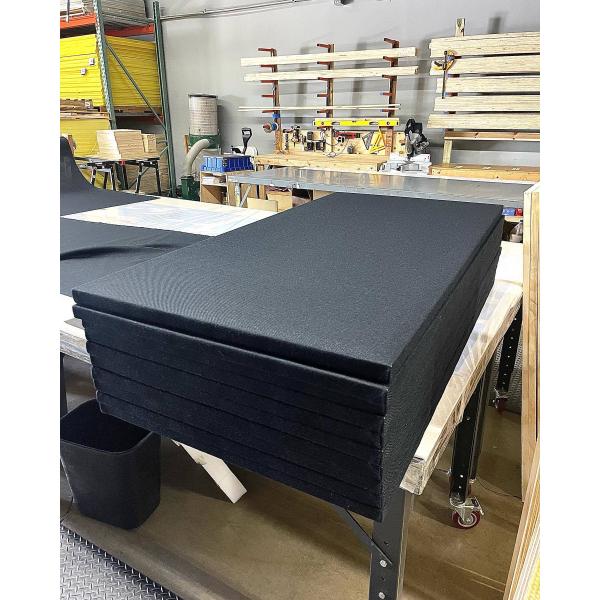 Sala de música Pared de aislamiento acústico Tejido negro envuelto Paneles acústicos Tabla de absorción