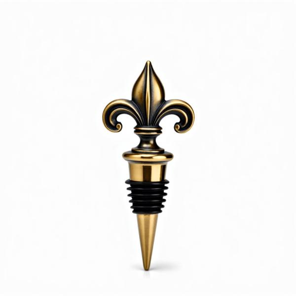 3D Die Struck Design Bouchon de vin en laiton ancien