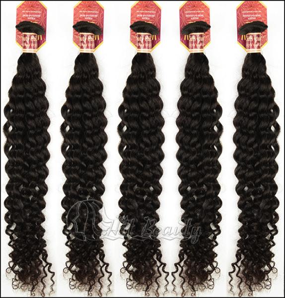 Black Brazilian Remy Deep Wave Human Hair Extensions 5A 12''- 32''