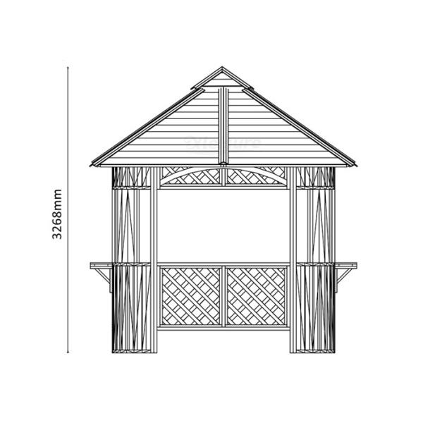 Spa Gazebo With Chair In Black/Brown Color-Duty PS Materials Outdoor Garden