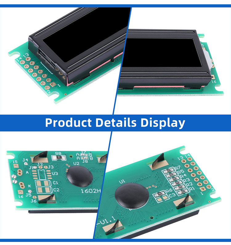 European BTN Black Film 1602H Character LCD Screen ST7066U Multiple Languages To Choose From