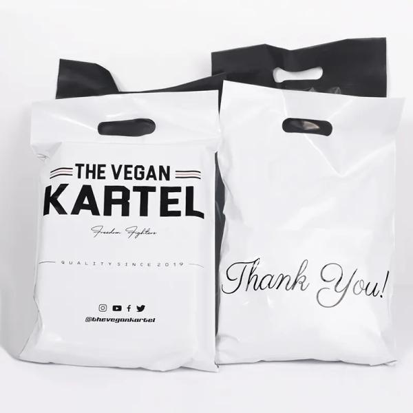 GDCX Custom Poly Mailer Bags With Handle Strong Adhesion Plastic Poly Mailer Bag With Handle Poly Mailers Custom Print Logo