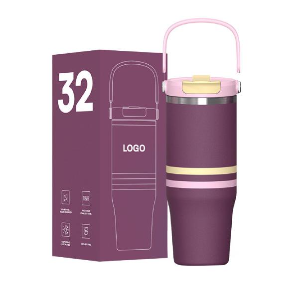 Bulk Custom 18-32oz Stainless Steel Insulated Bottlesw/Handle | FDA-Approved, BPA-Free, Heavy-Duty