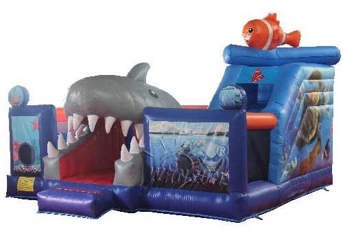 Submarine Shark Trampoline Commercial Grade Bounce House 6 X 6m Size