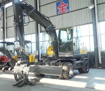 Engineering Large Digger Hook Machine 8ton Wheel Excavator With Bucket