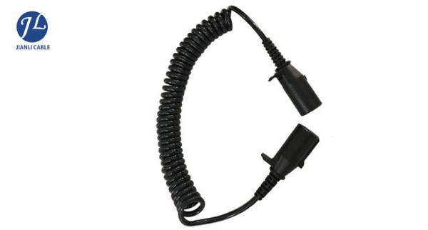 7 Pin Curly Retractable Coil Cable For Vehicle Reversing Camera System 4 Meters