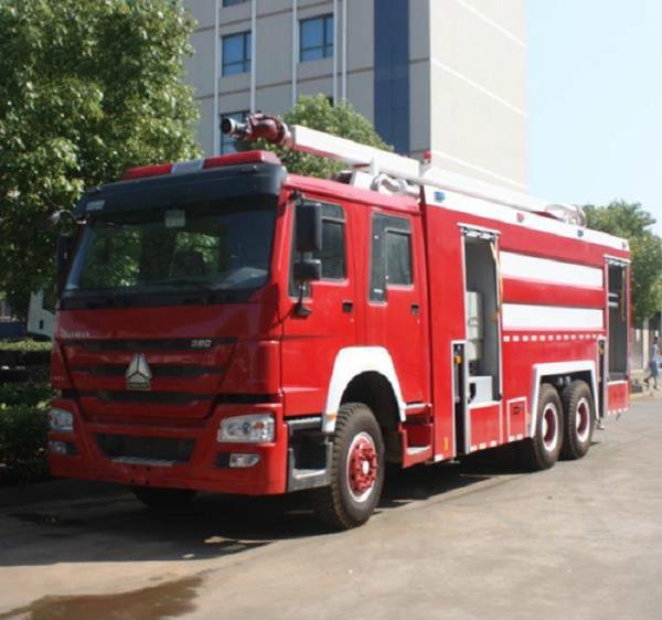 Howo 10cbm Aerial Ladder Fire Truck 6*4 10000Liters Emergency Rescue Water Tank
