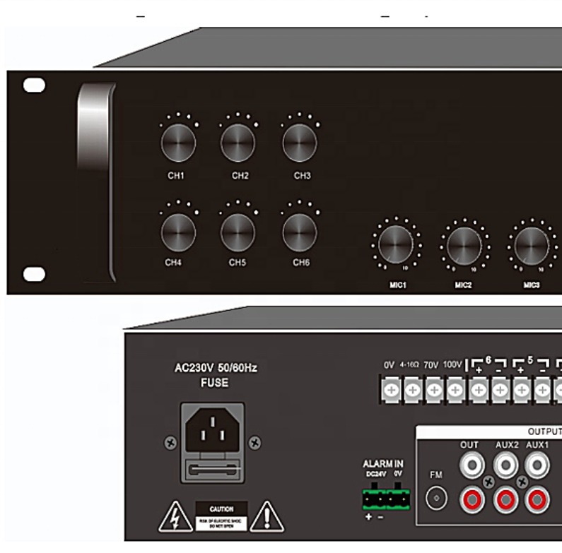 360W 6 Zones Mixing Amplifier With MP3 And Bluetooth Players
