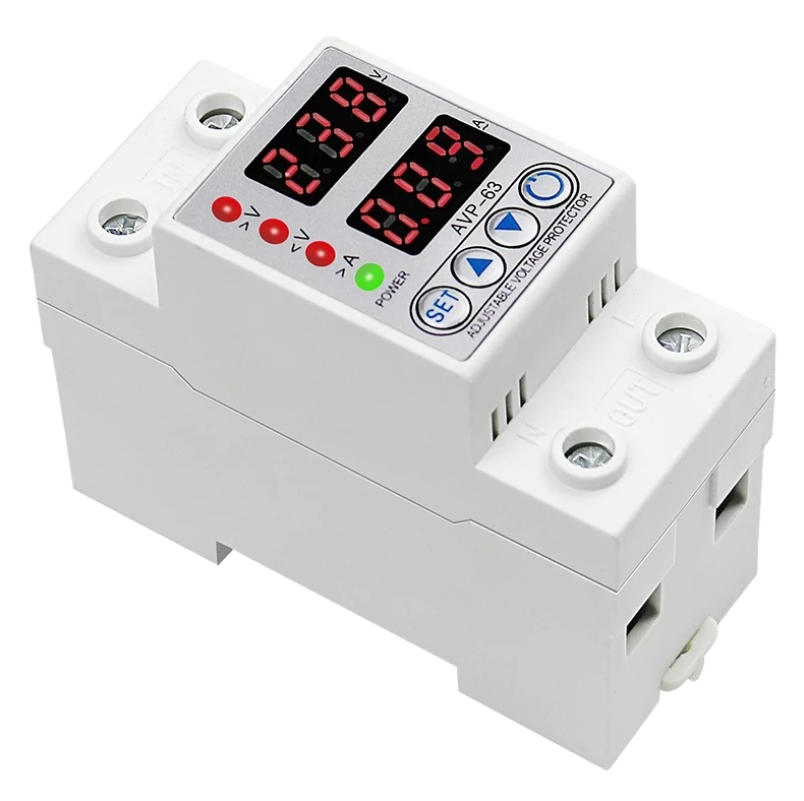 Intelligent Single Phase AC Electronic Overvoltage Undervoltage Protector LED Display SVC 0.5 KVA Capacity Voltage Regulation