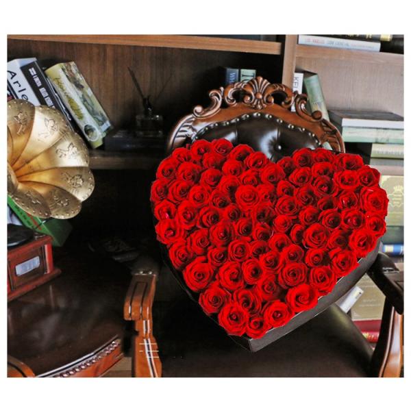 Rigid Paperboard Gift Boxes Matt Black Rose Packaging Florist Bouquet Box