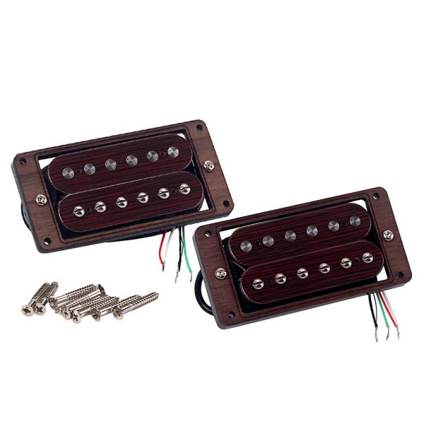 Rosewood Double Coil Humbucker Pickup Adjustable Pole-Piece For LP Electric Guitars