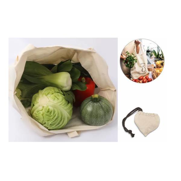 8OZ 10OZ Canvas Cotton Collapsible Grocery Bags Foldaway Shopping Bag Custom Printing