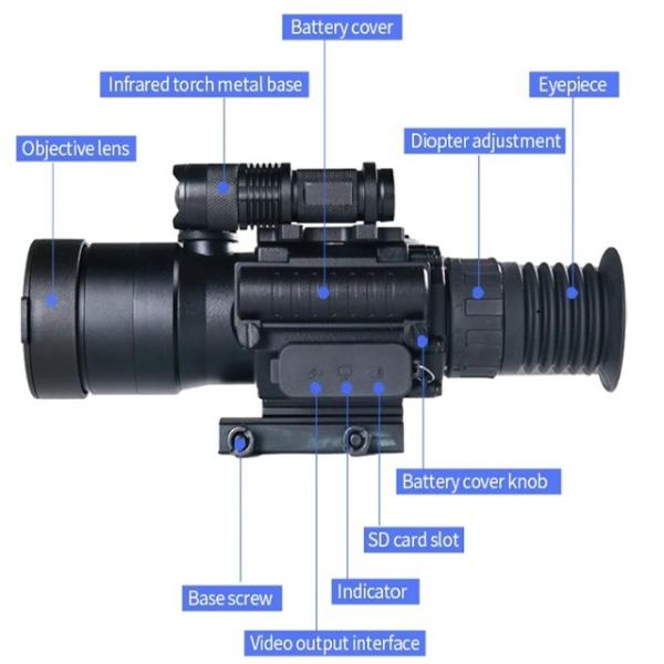 55mm Eye Relief KDS1W 3.7X-11X Digital Night Vision Scope for Hunting IP65