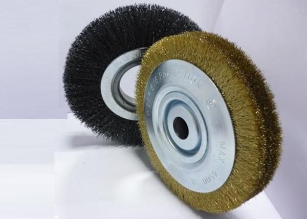 Heavy Duty Brass Wire Brush Wheel / Steel Wheel Brush For Cleaning Rust