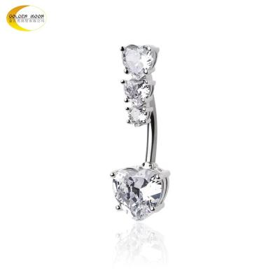 Zircon Anniversary 316l Stainless Steel Body Piercing Jewelry  Belly Button Rings 12mm