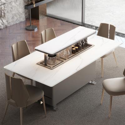 Dining Table Modern Multifunction Lift Up Marble Smart Home Furniture for 4-10 Person