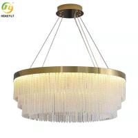 E14 Iron Plating And Crystal Led Luxury Gold Chandelier For Indoor Decoration