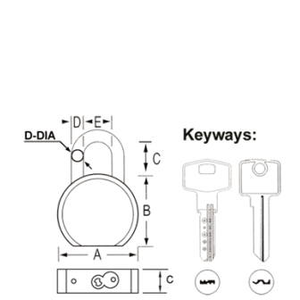 Rarlux 55-80mm High Security Solid Padlock Anti-theft Round Type Steel Padlock Iron Padlock