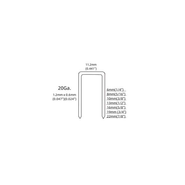 20 Gauge 1/2 Crown 22mm Wire Staples for Air Staple 1022J и в мебельной обивке