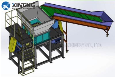 Industry Double Shaft Shredder , Plastic Waste Shredder Machine Blade SKD11
