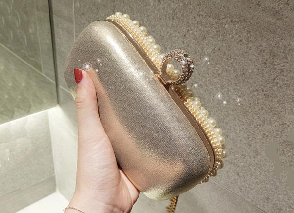 Girl's dinner clutch shiny diamond combo lightweight style evening bag
