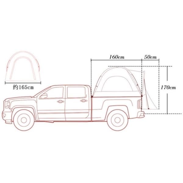 (200+50) * 170*170CM Камуфляж для всех погодных условий водонепроницаемый полиэстер 210D Pop Up Pickup Truck Задняя палатка для кемпинга на открытом воздухе